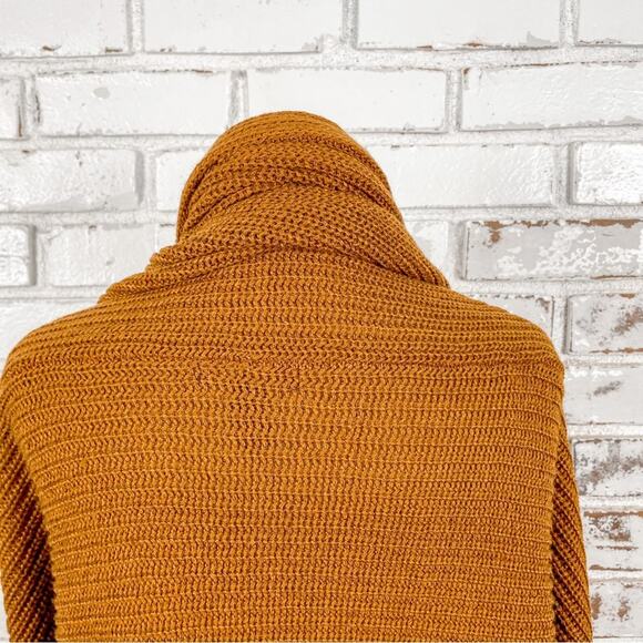 Cozy True Fall Orange Spice Shrug Cardigan Sweater 3/4 Sleeve Layering S - Picture 6 of 7